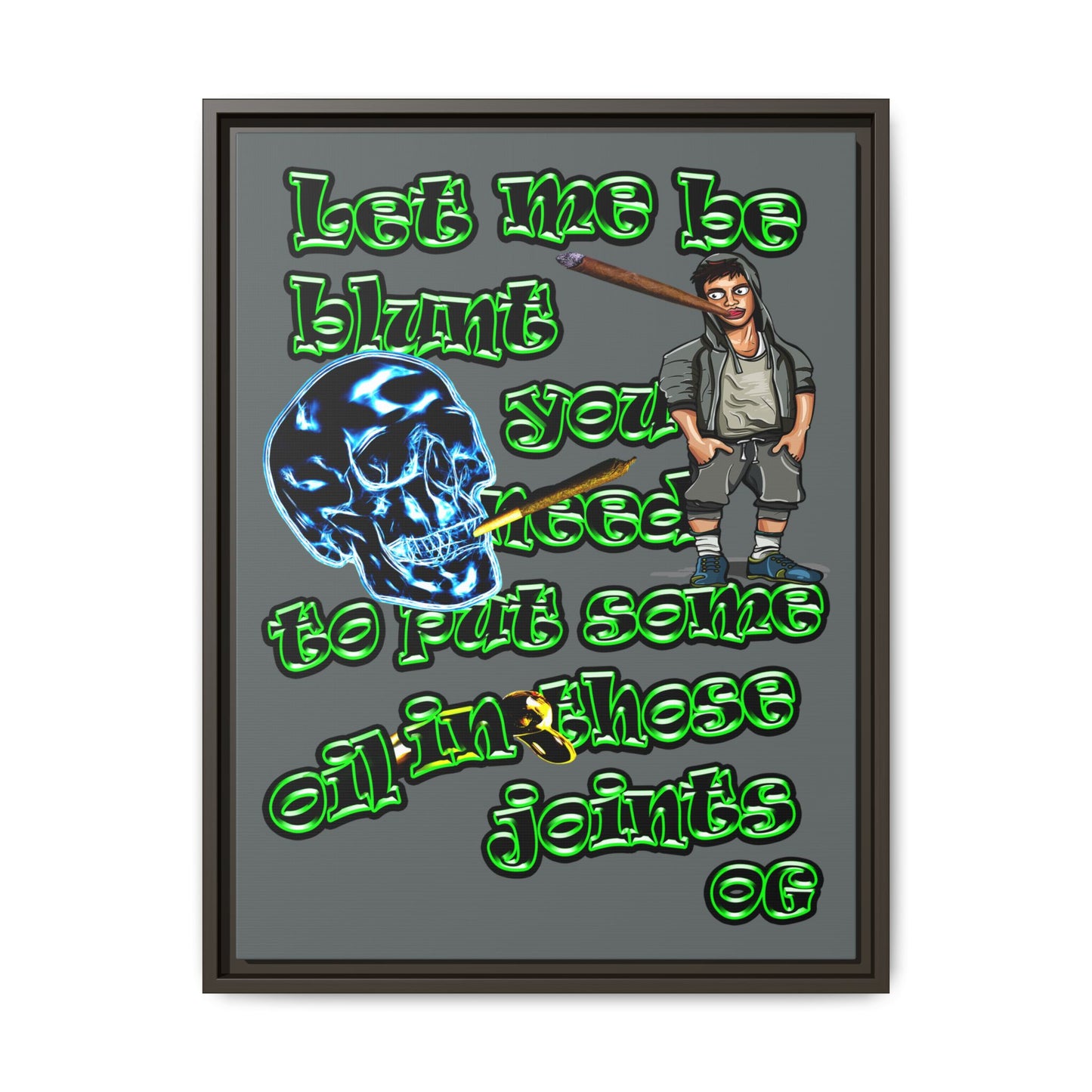 og - framed canvas art (dark grey)