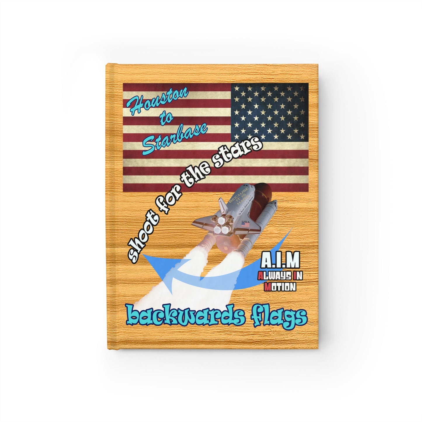 shoot for the stars - journal-lined (butterscotch wood finish)
