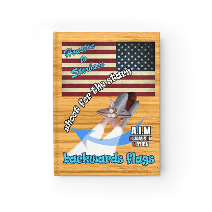 shoot for the stars - journal-lined (butterscotch wood finish)