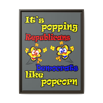 popping like popcorn - framed canvas art (dark grey)