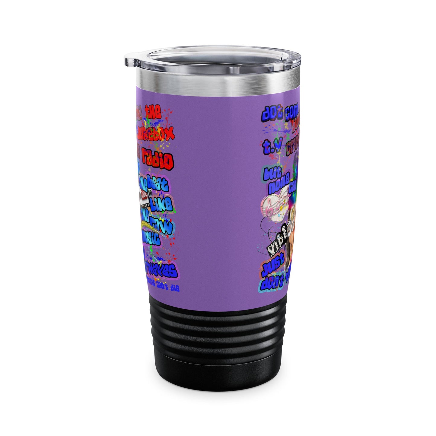 drop the beat - Ringneck Tumbler, 20oz (light purple)