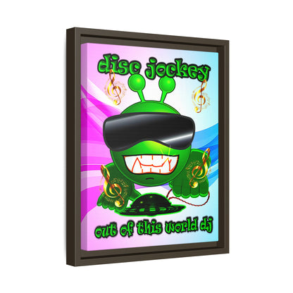 disc jockey - framed canvas art (light blue-pink wave)