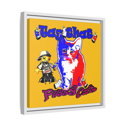 tag that - framed canvas art (yellow)