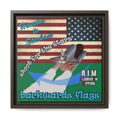 shoot for the stars - framed canvas art (dark green)
