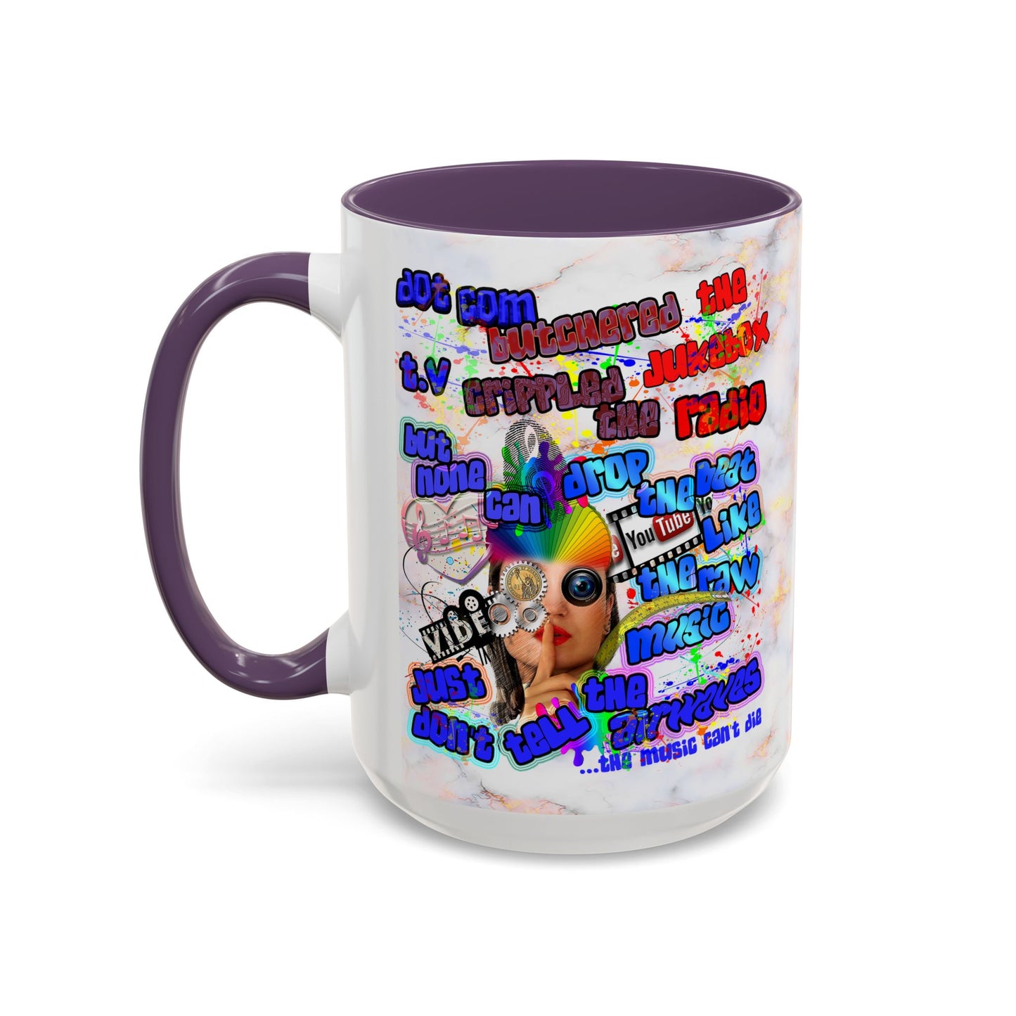 drop the beat - Accent Mug (white marble)