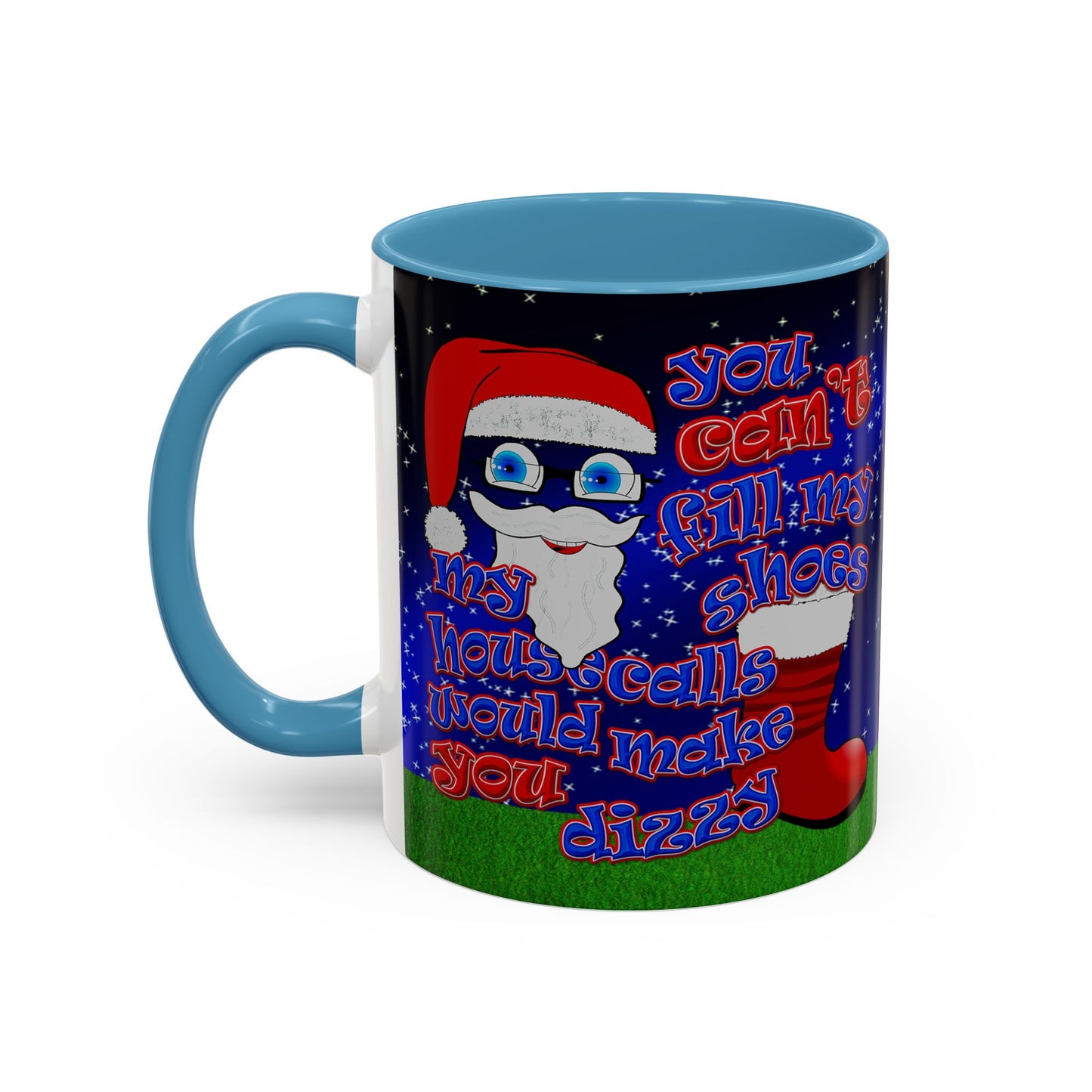 santa's shoes - Accent Mug ('snoops' background)