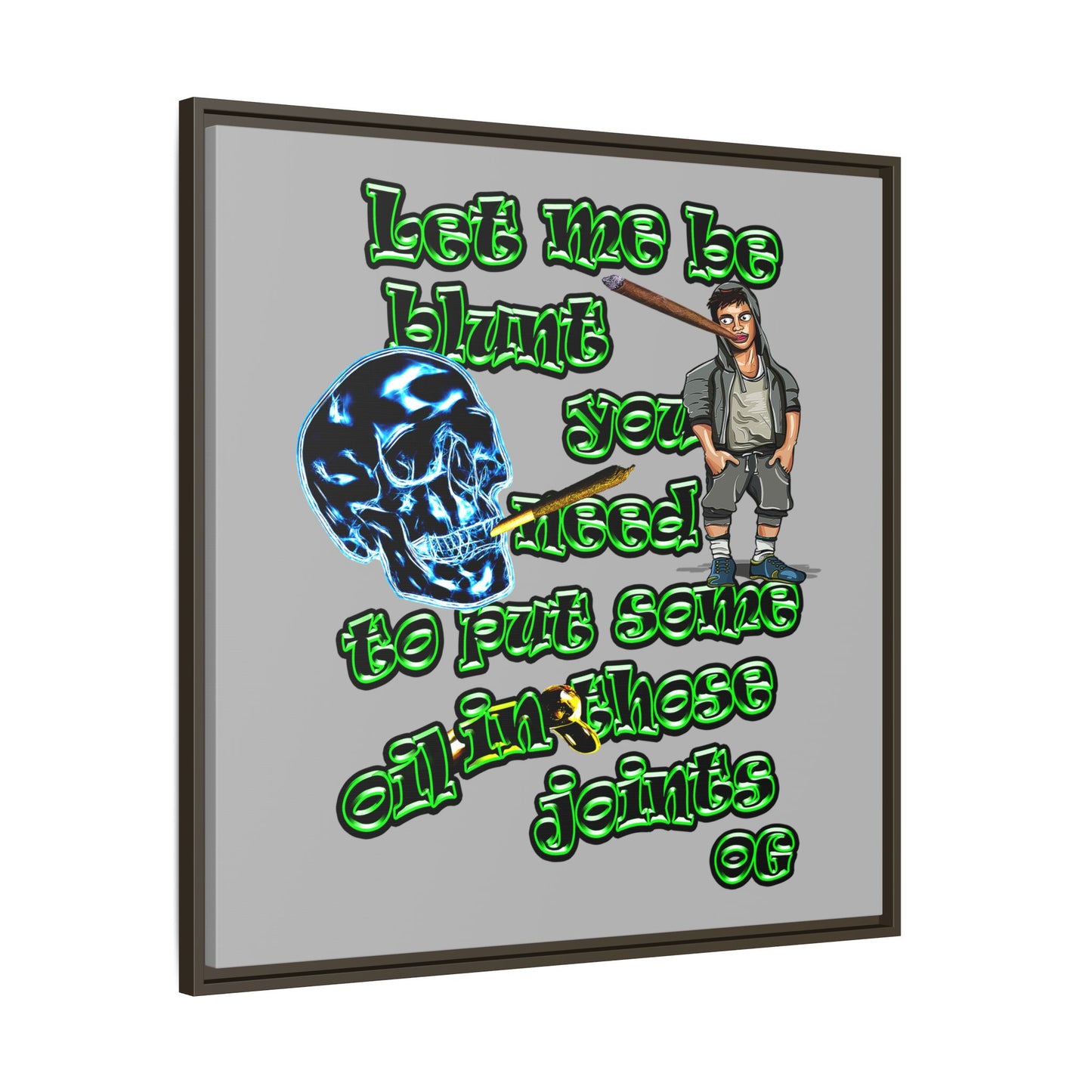 og - framed canvas art (light grey)