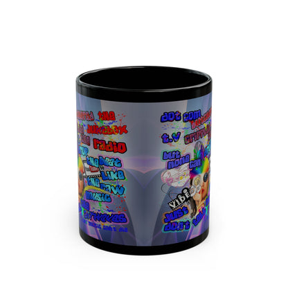 drop the beat - Black Mug (grey-pink wave)