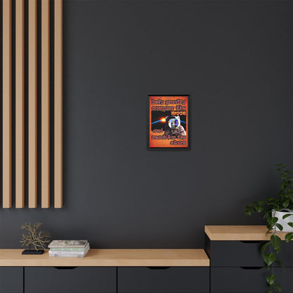 defy conquer reach - framed canvas art (burnt orange)