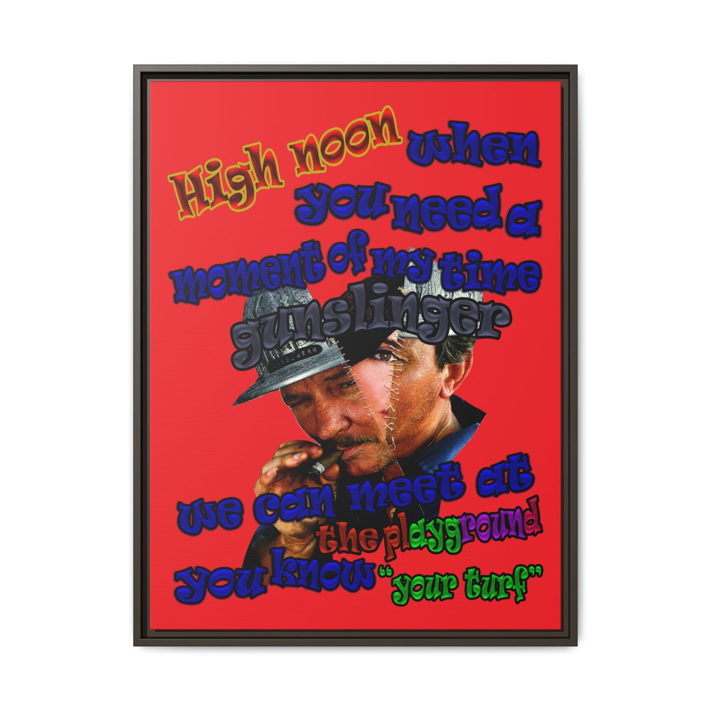 high noon - framed canvas art (red)