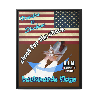 shoot for the stars - framed canvas art (brown)