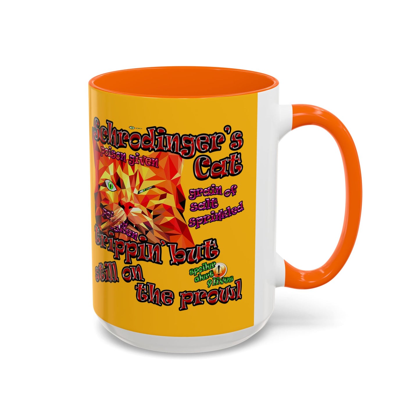 schrodinger's cat - Accent Mug (yellow)