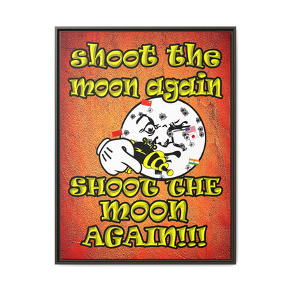 shoot the moon again - framed canvas art (burnt orange)