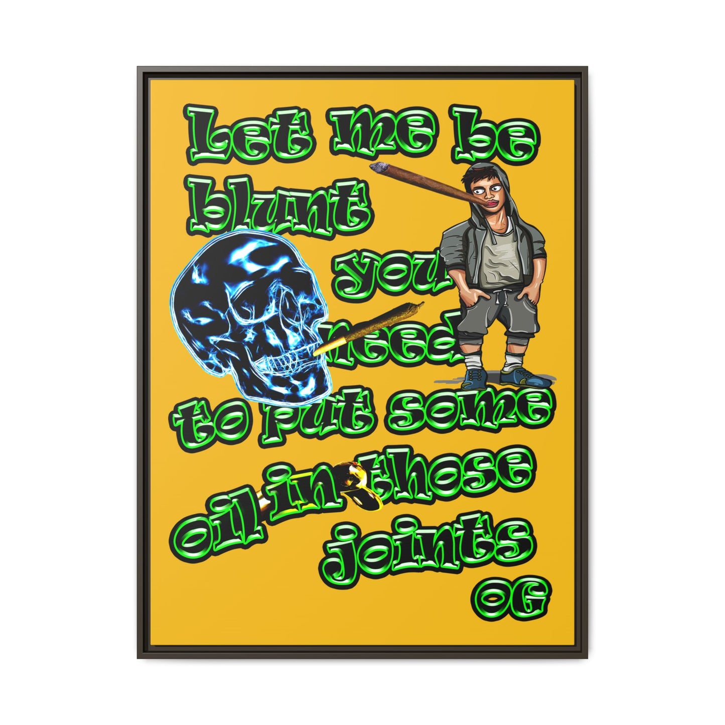 og - framed canvas art (yellow)