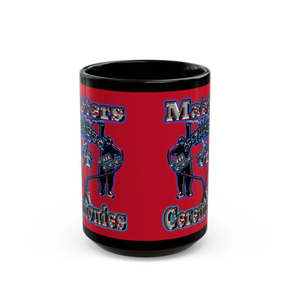 em cee squared - Black Mug (dark red)