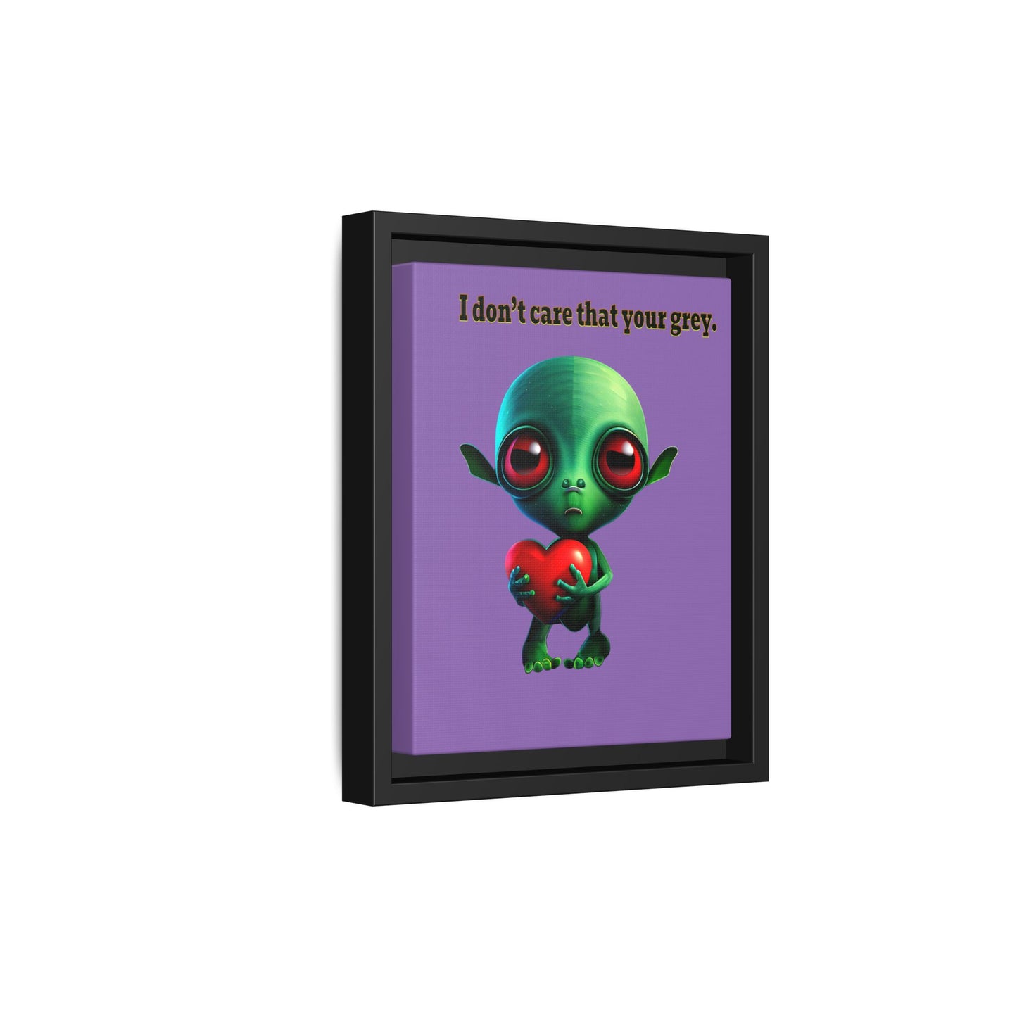I don't care that your grey - framed canvas art (light purple)
