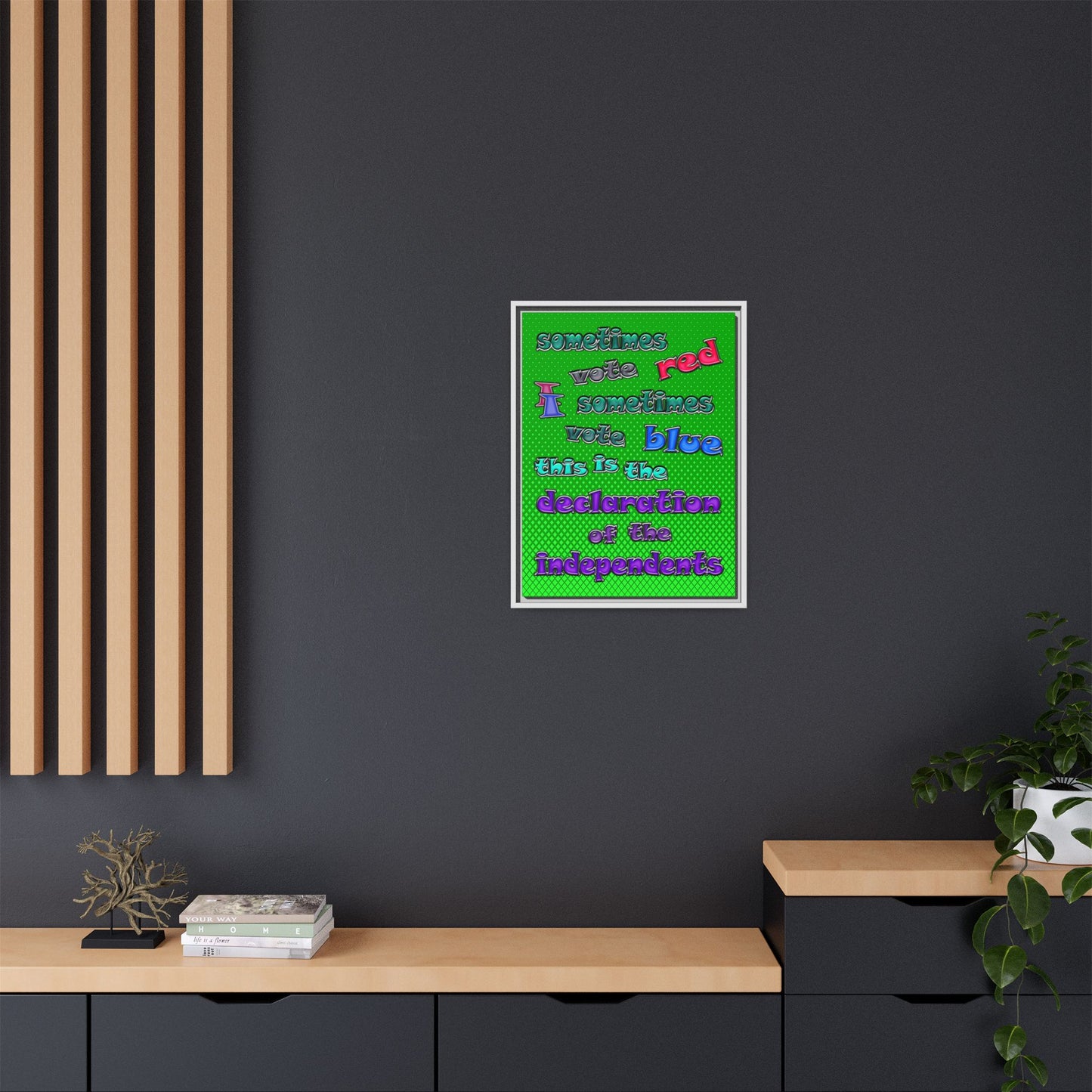 declaration of the independents - framed canvas art (logo green)