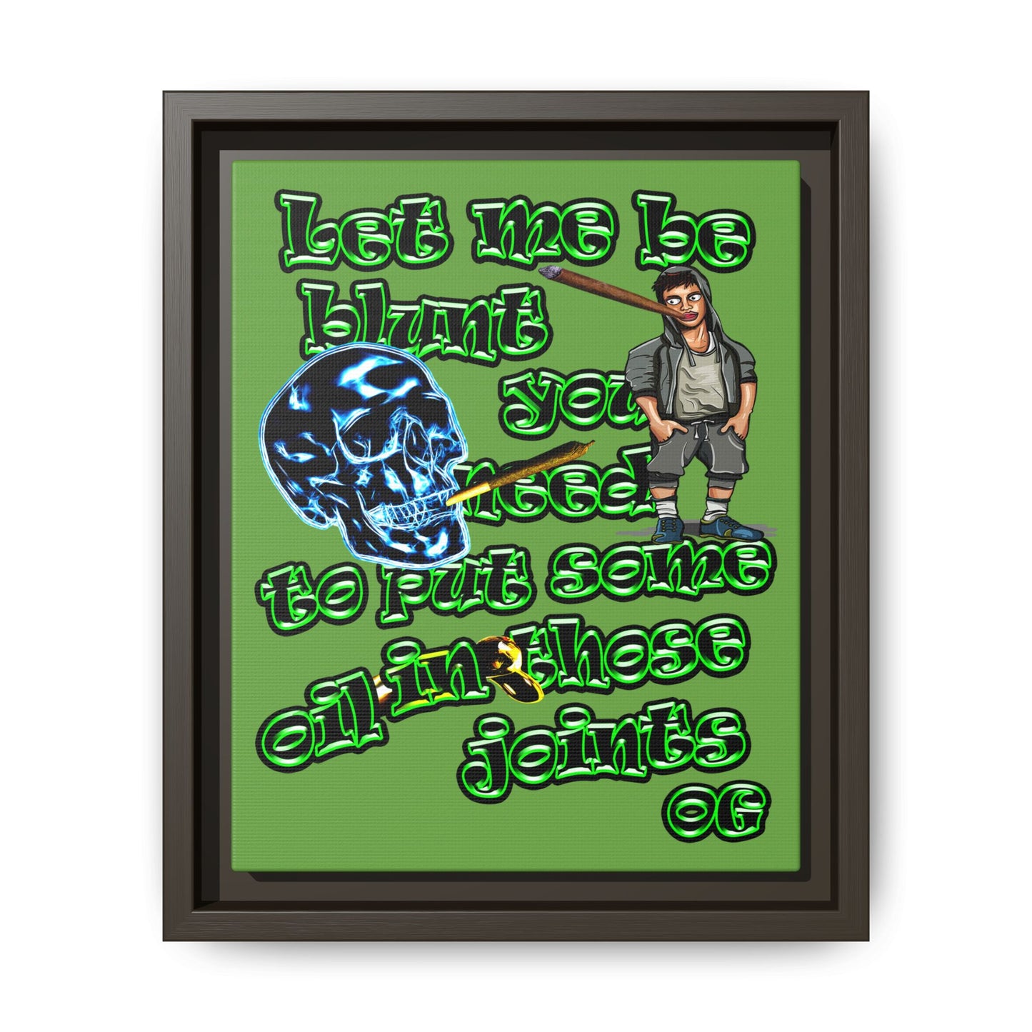 og - framed canvas art (green)