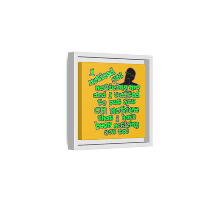 noticed you noticing - framed canvas art (yellow)
