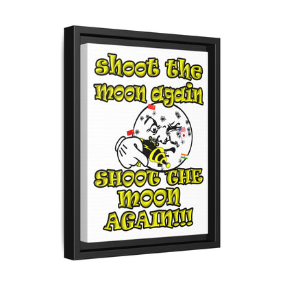 shoot the moon again - framed canvas art (white)