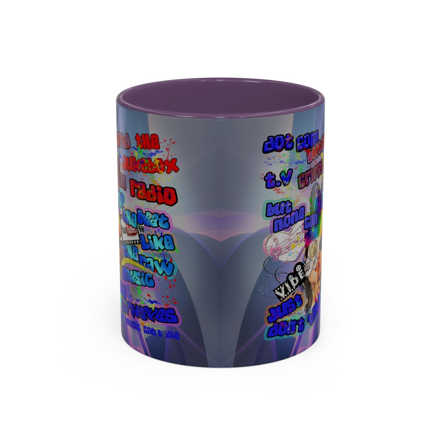 drop the beat - Accent Mug (grey-pink wave)