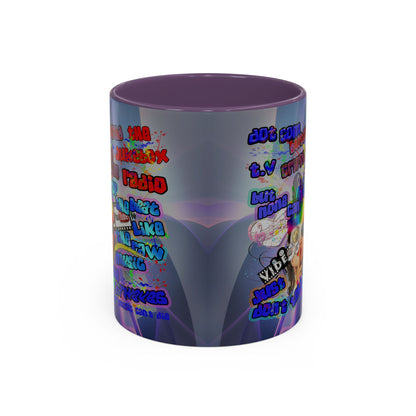 drop the beat - Accent Mug (grey-pink wave)