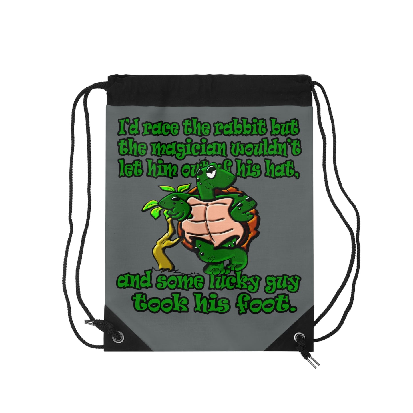 turtle race - Drawstring Bag (dark grey)