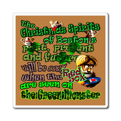 christmas spirits of boston - Magnets - (light brown)