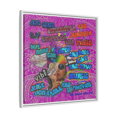 drop the beat - framed canvas art (pink swirl)