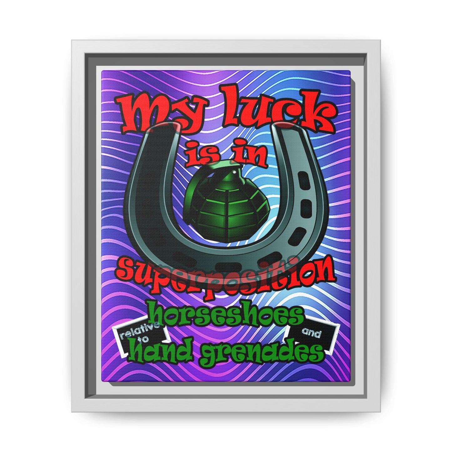 my luck - framed canvas art (purple wave)