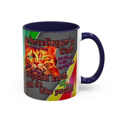 schrodinger's cat - Accent Mug (rainbow split)