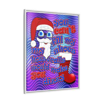 santa's shoes - framed canvas art (purple wave)