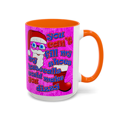 santa's shoes - Accent Mug (pink swirl)