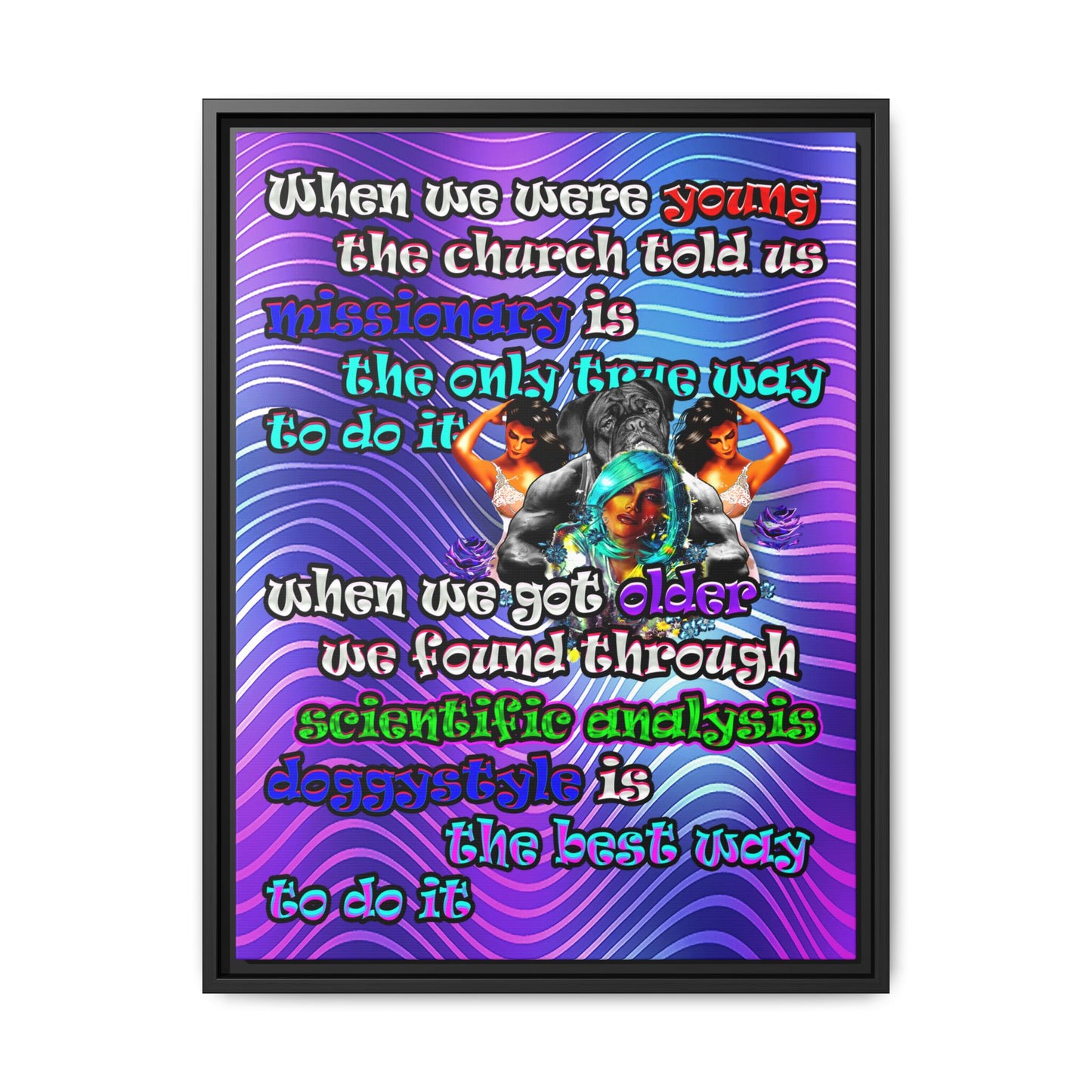 doggystyle - framed canvas art (purple wave)
