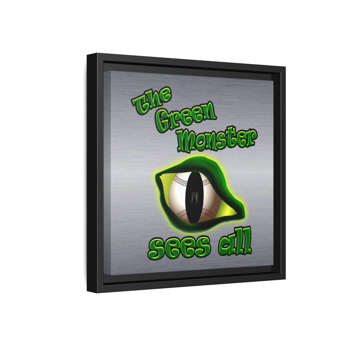 green monster - framed canvas art (brushed nickel)