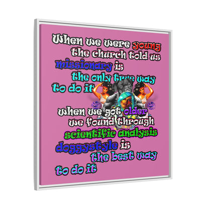 doggystyle - framed canvas art (light pink)