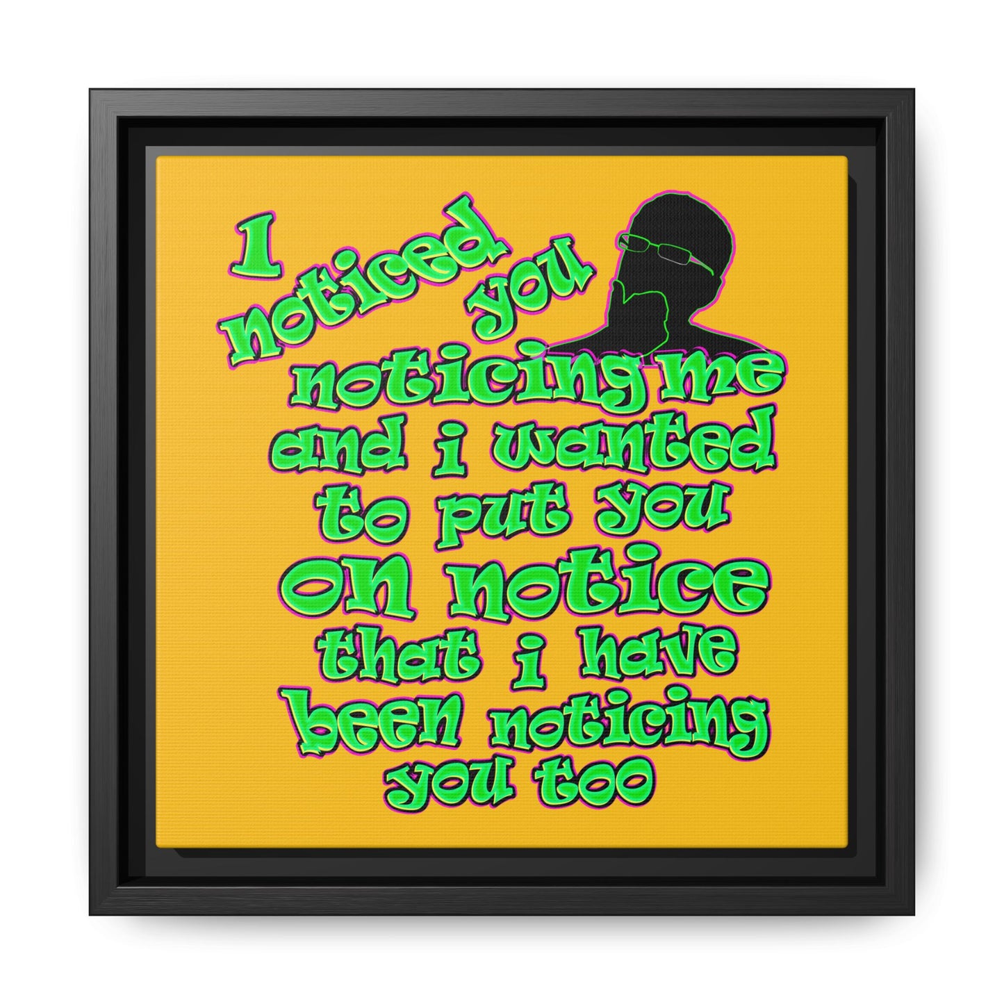 noticed you noticing - framed canvas art (yellow)