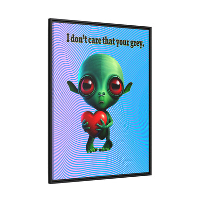 I don't care that your grey - framed canvas art (light blue-purple wave)