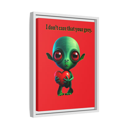 I don't care that your grey - framed canvas art (red)