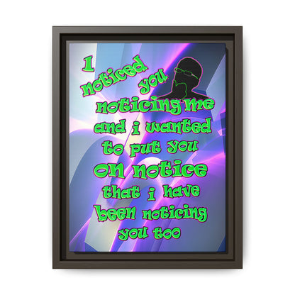 noticed you noticing - framed canvas art (grey-pink wave)