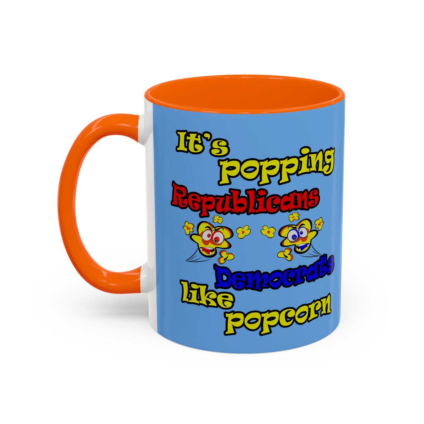 popping like popcorn - Accent Mug (light blue)