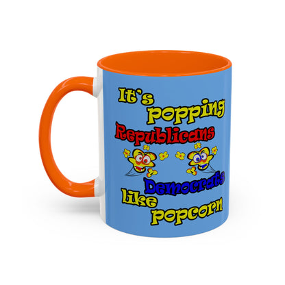 popping like popcorn - Accent Mug (light blue)