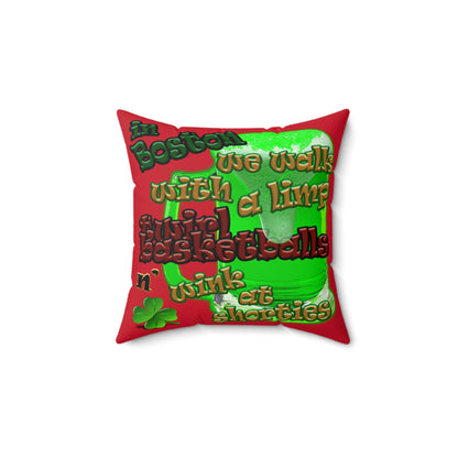 celtics logo - Spun Polyester Square Pillow - (dark red)