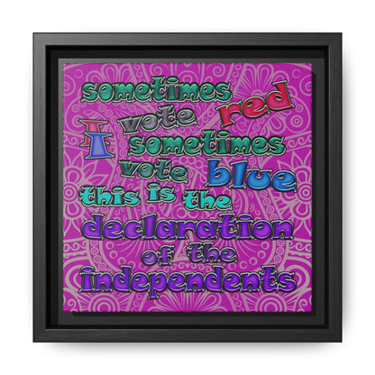 declaration of the independents - framed canvas art (pink swirl)