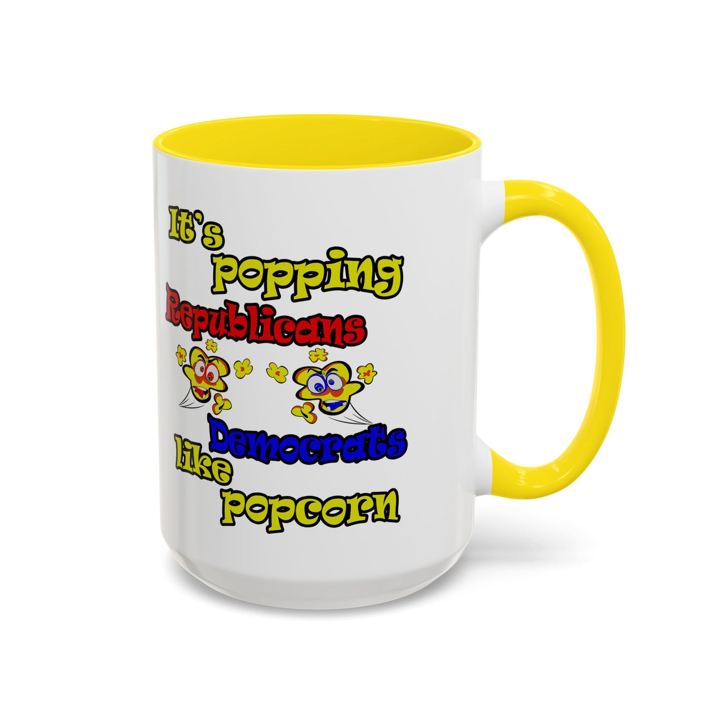 popping like popcorn - Accent Mug (white)