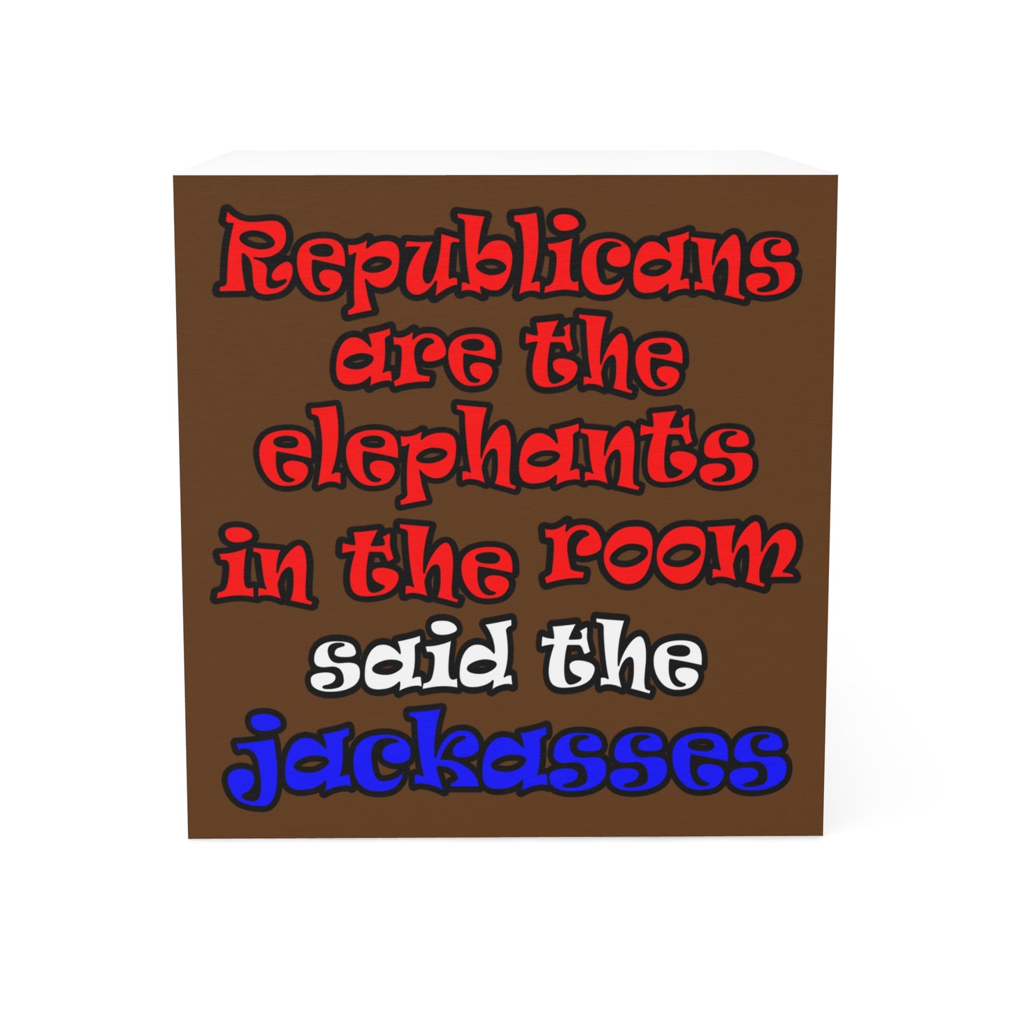 donkeys and elephants - note cube (brown)