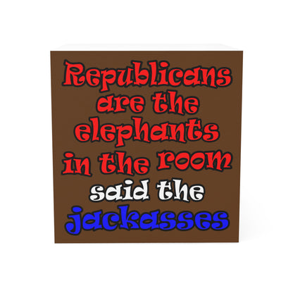 donkeys and elephants - note cube (brown)