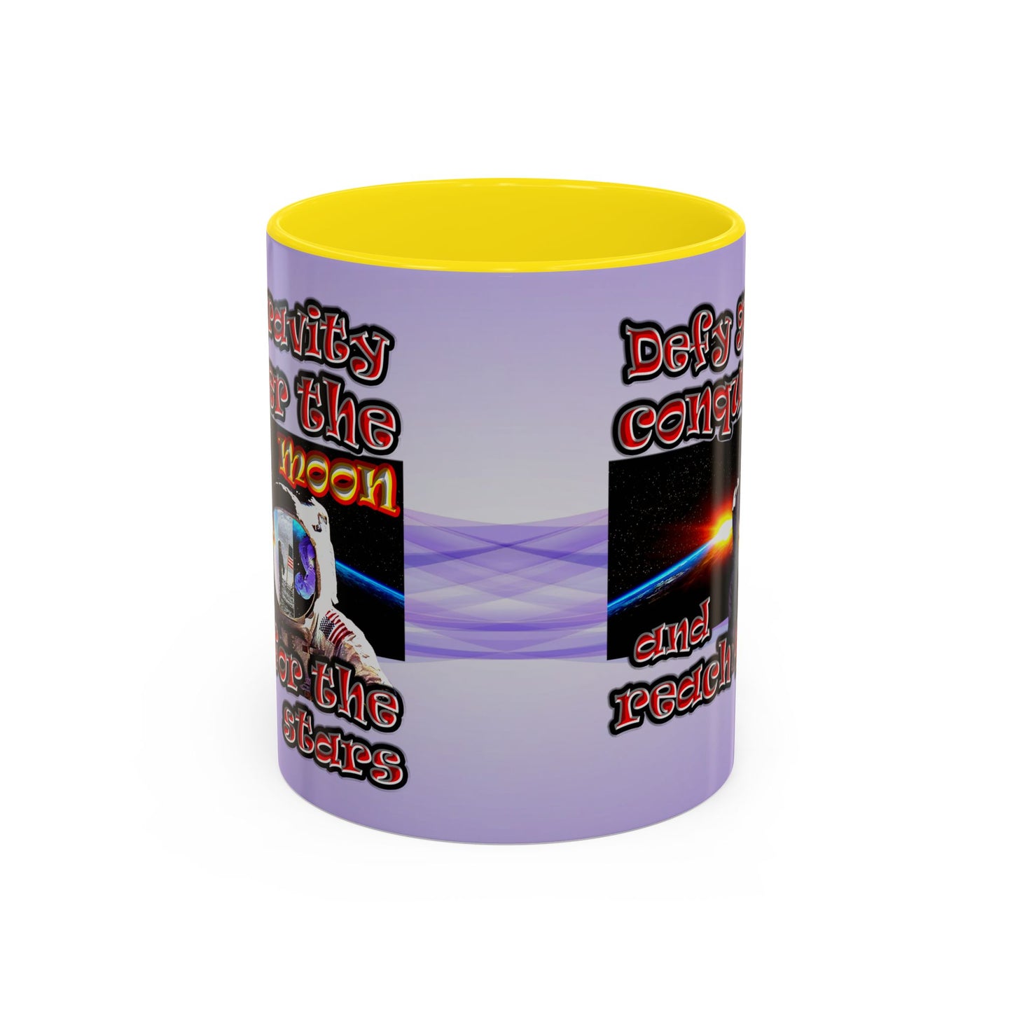 defy conquer reach - Accent Mug (light blue-pink wave)