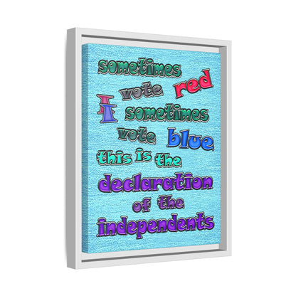 declaration of the independents - framed canvas art (faded blue)