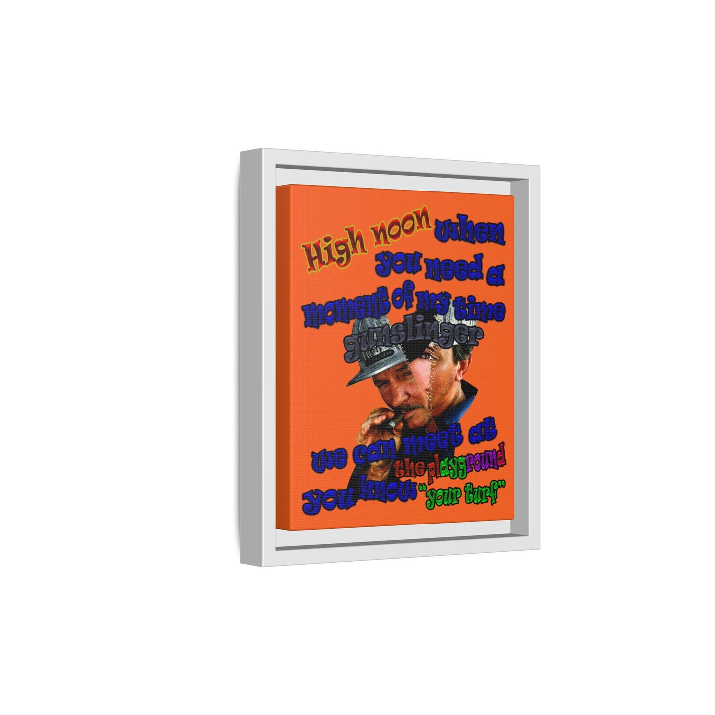 high noon - framed canvas art (orange)